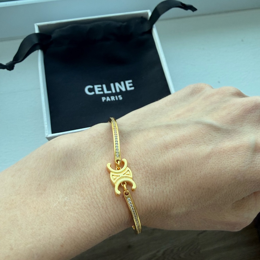 Celine Gold and Crystals Accent Bracelet New
